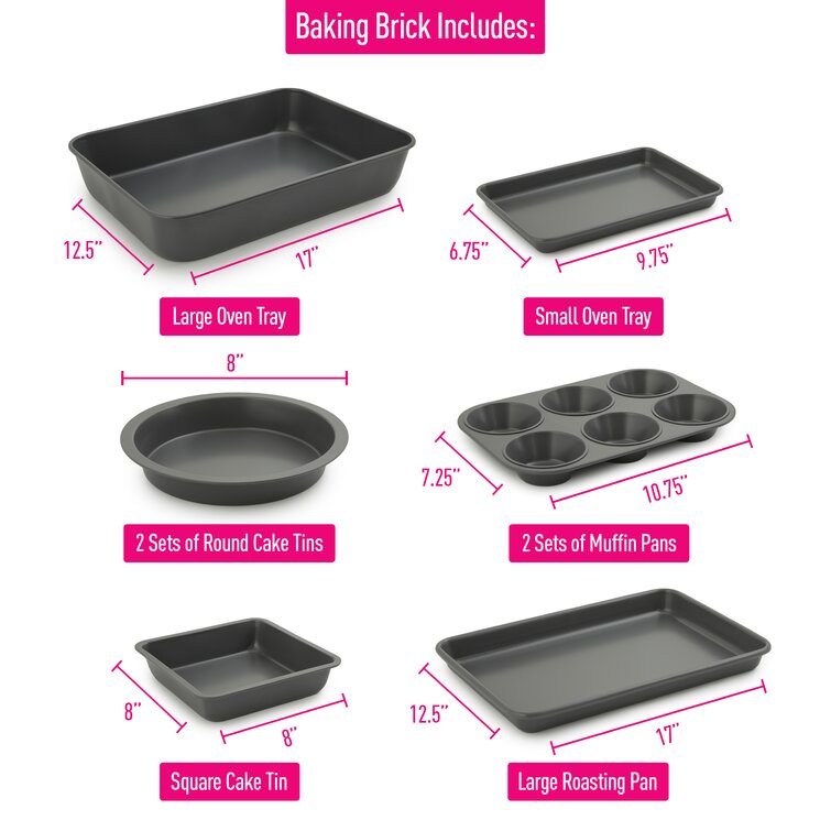 Elbee Home 8 Piece Non-Stick Carbon Steel Bakeware Set & Reviews